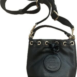 Coach Dempsey Drawstring Pebbled Leather Crossbody Bag